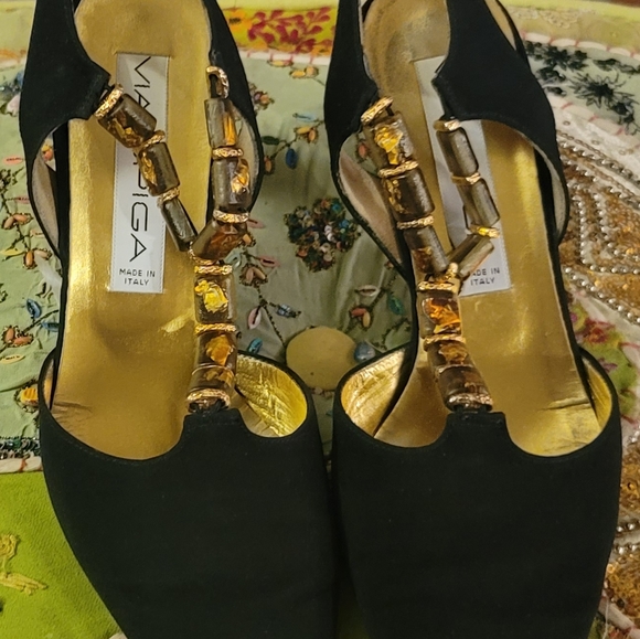 Via Spiga Vintage Made in Italy  Sling Back Pump Like New Rare 90's Sz 8.5 - Picture 2 of 7